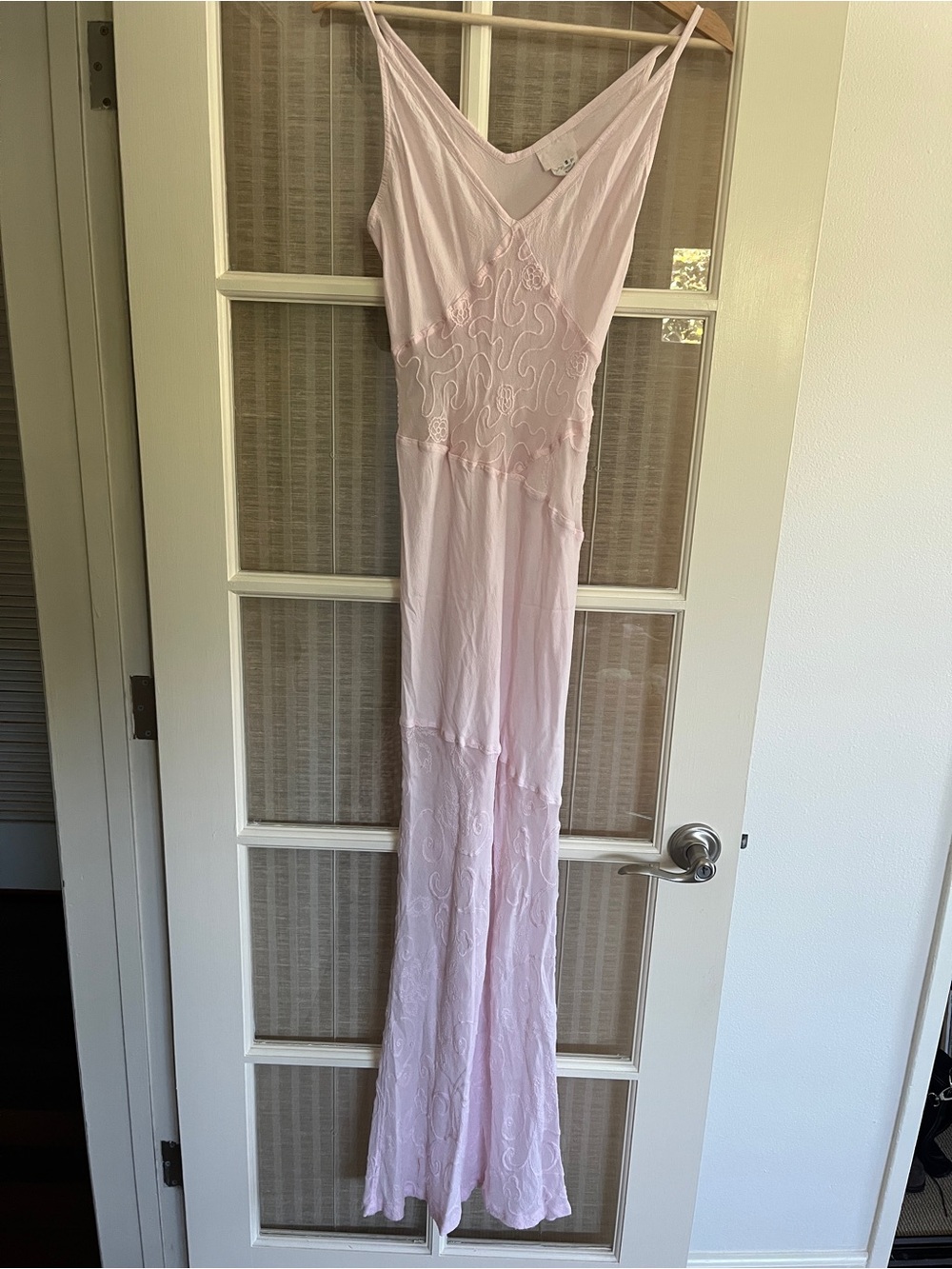 Vintage Ghost light pink sheer maxi dress
